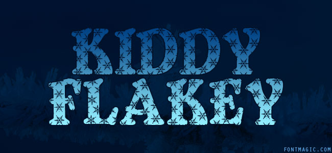 Kiddy Flakey font design graphic