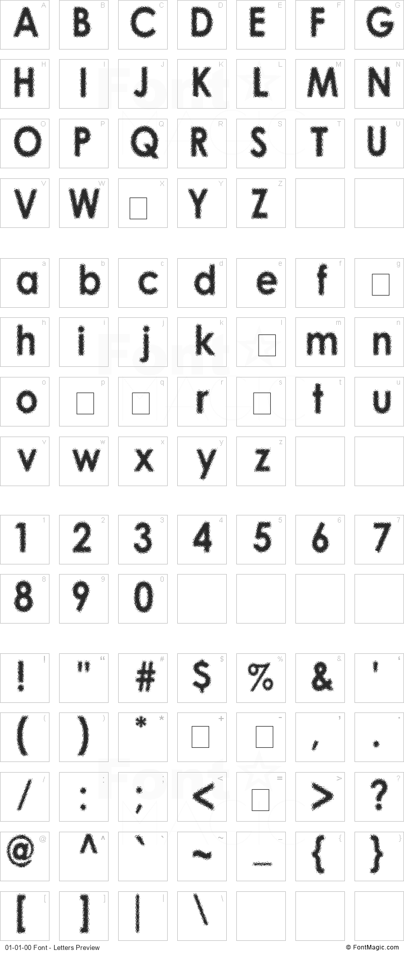 01-01-00 Font - All Latters Preview Chart