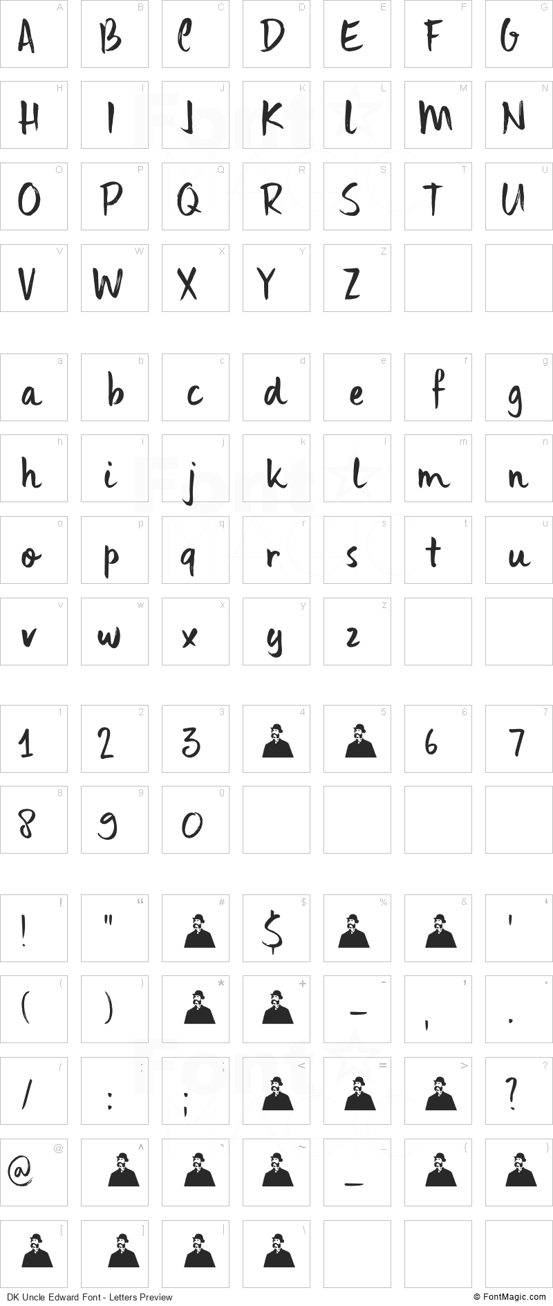 DK Uncle Edward Font - All Latters Preview Chart