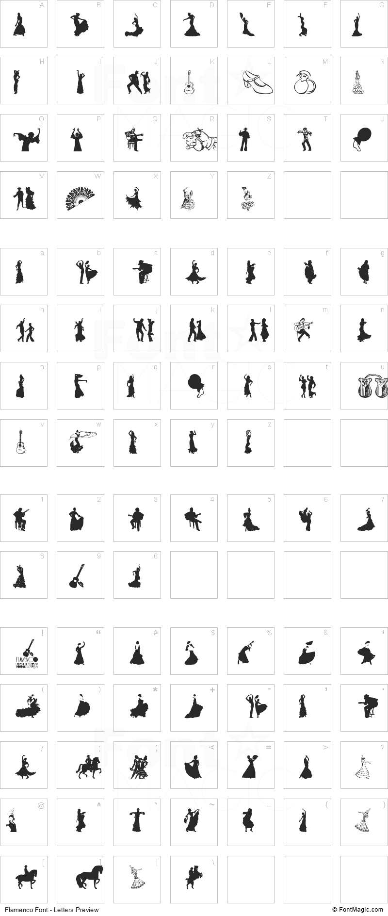 Flamenco Font - All Latters Preview Chart