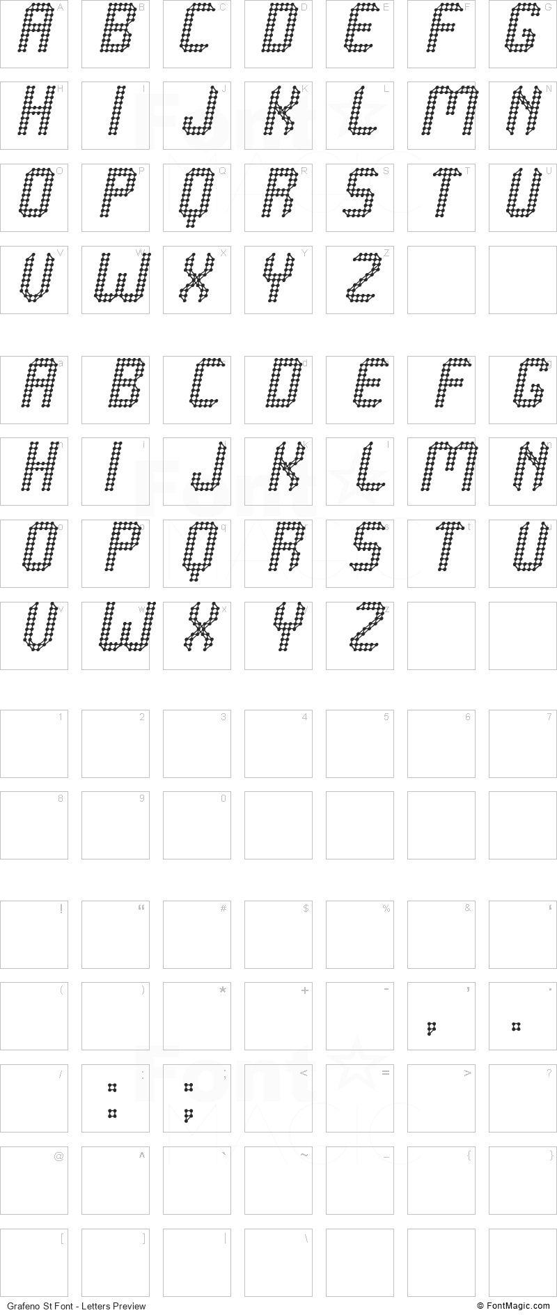 Grafeno St Font - All Latters Preview Chart