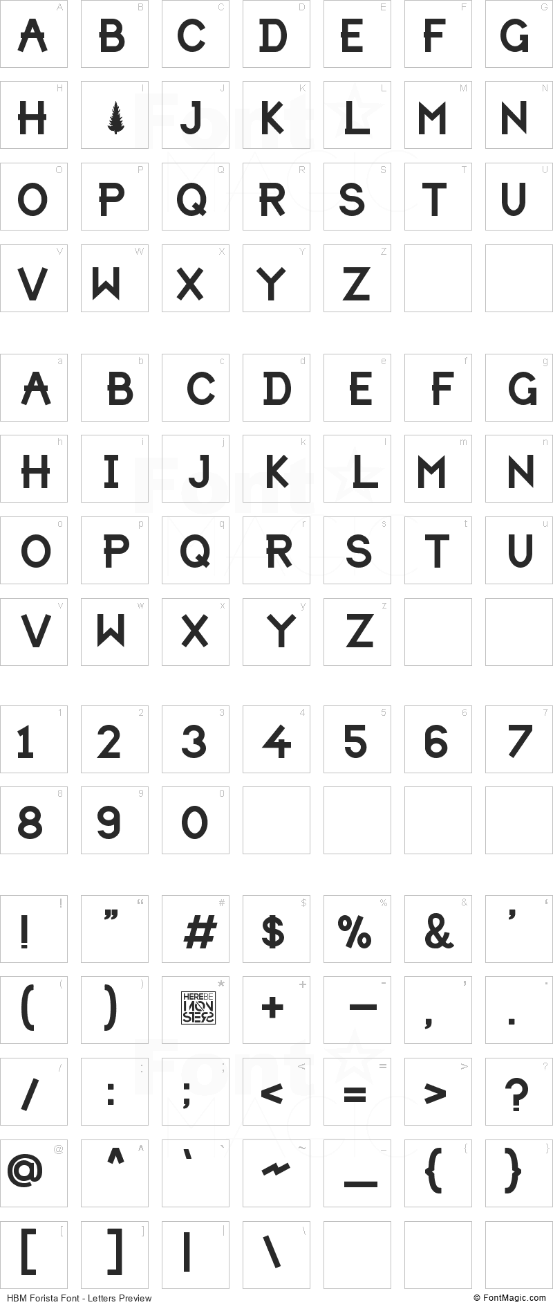 HBM Forista Font - All Latters Preview Chart