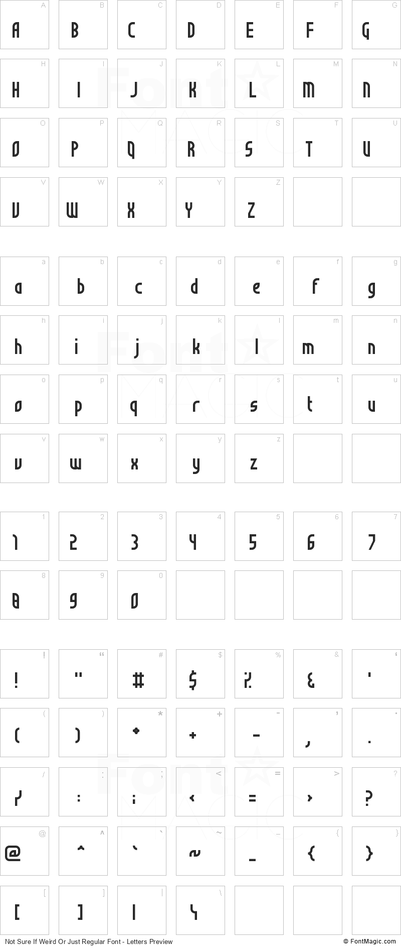 Not Sure If Weird Or Just Regular Font - All Latters Preview Chart