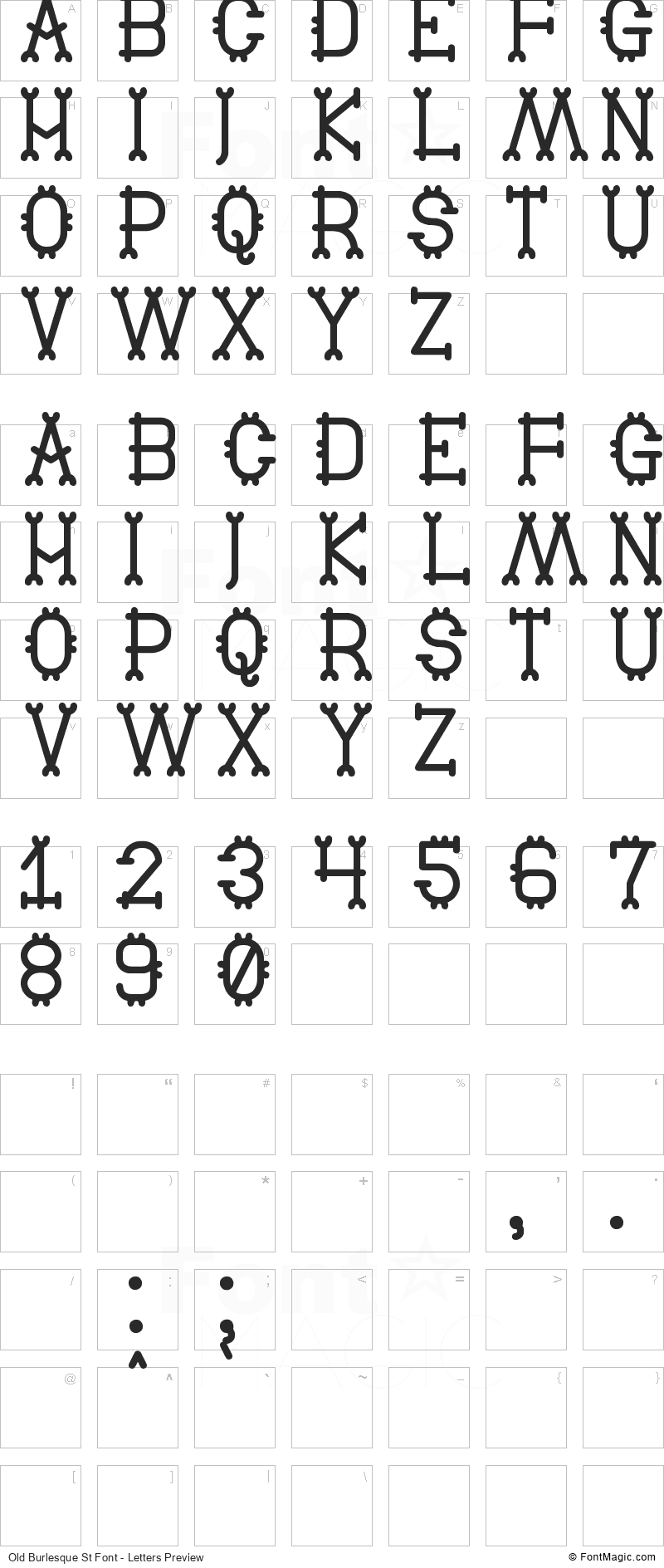 Old Burlesque St Font - All Latters Preview Chart