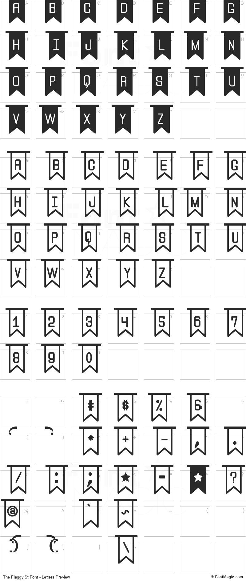 The Flaggy St Font - All Latters Preview Chart