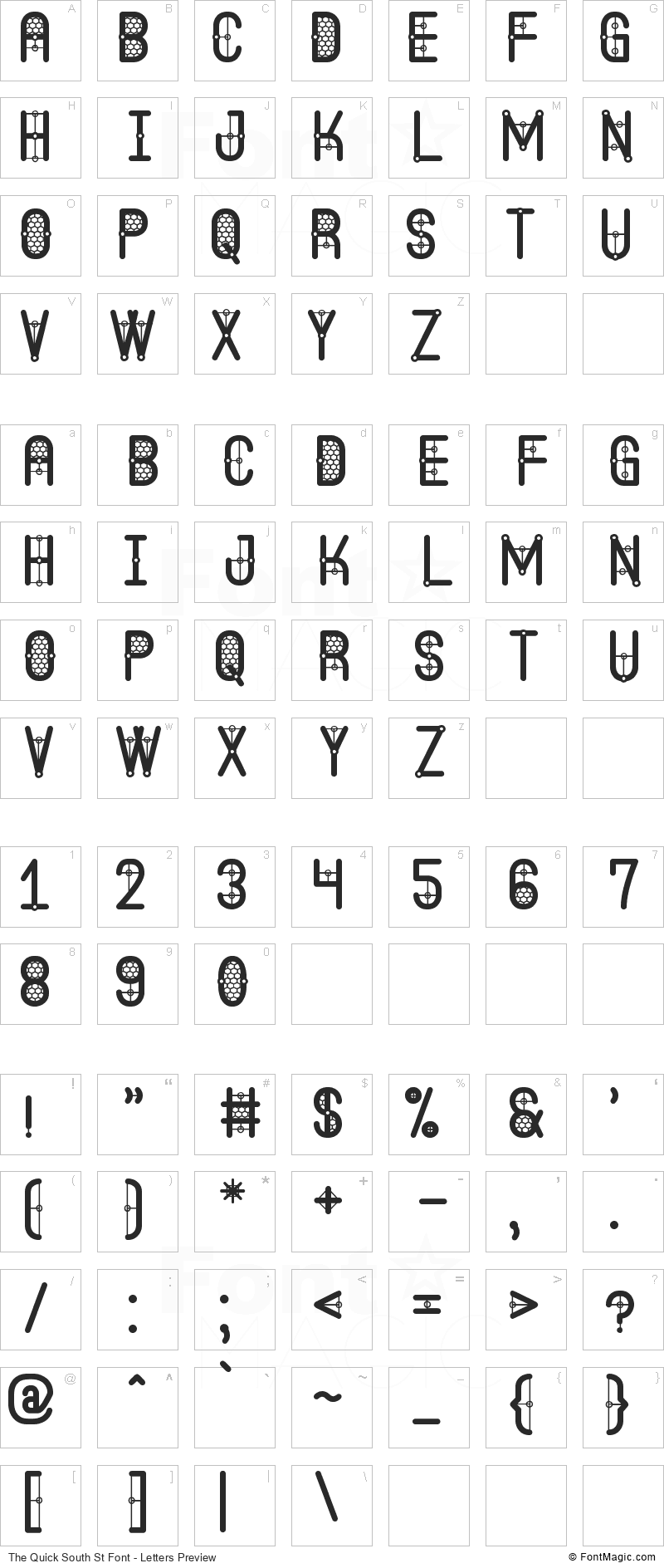 The Quick South St Font - All Latters Preview Chart