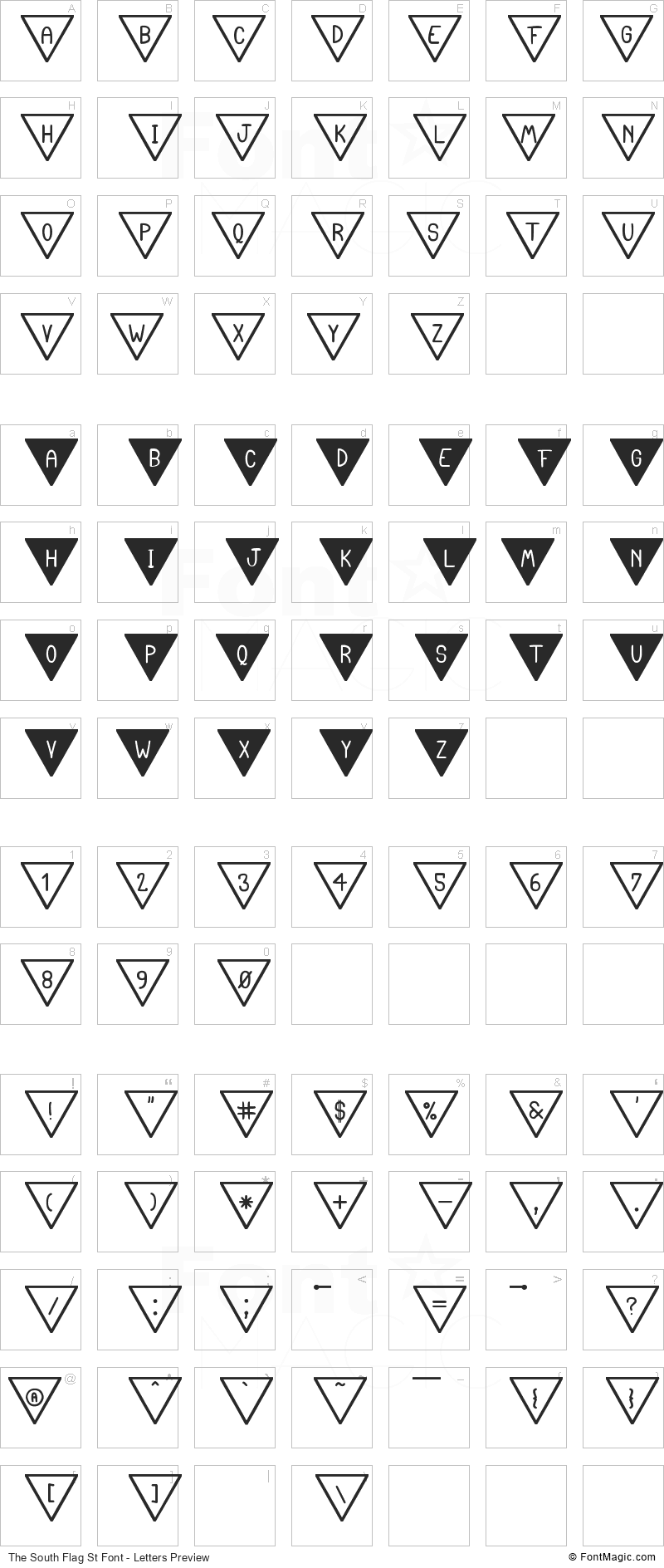 The South Flag St Font - All Latters Preview Chart