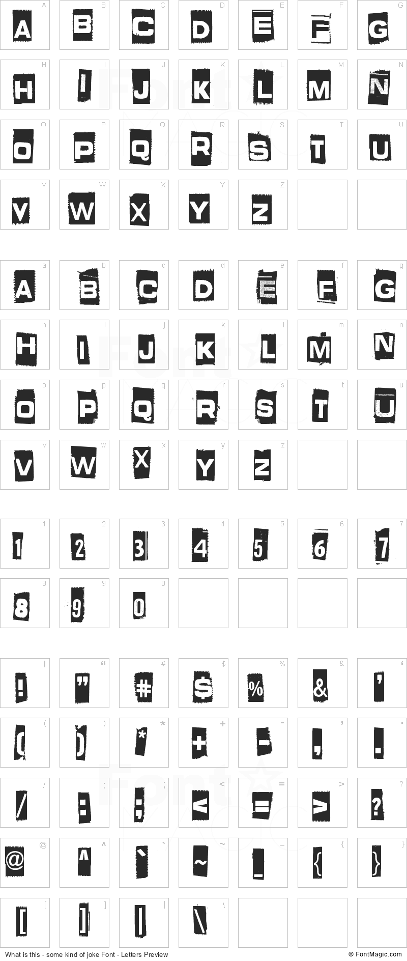 What is this – some kind of joke Font - All Latters Preview Chart