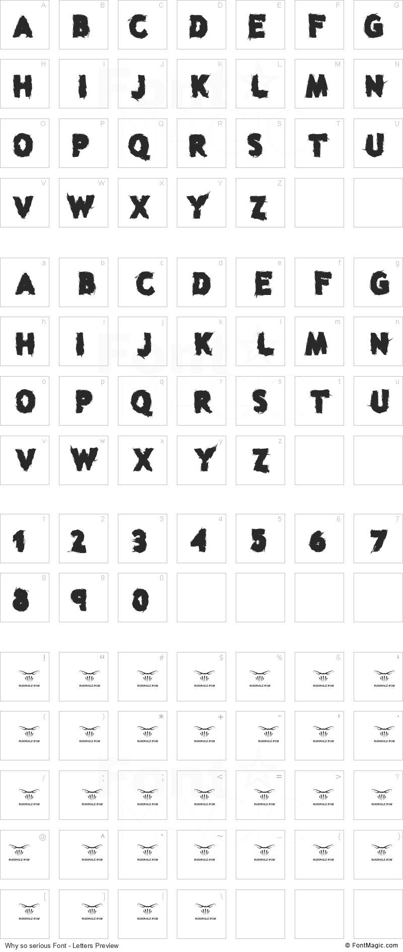 Why so serious Font - All Latters Preview Chart