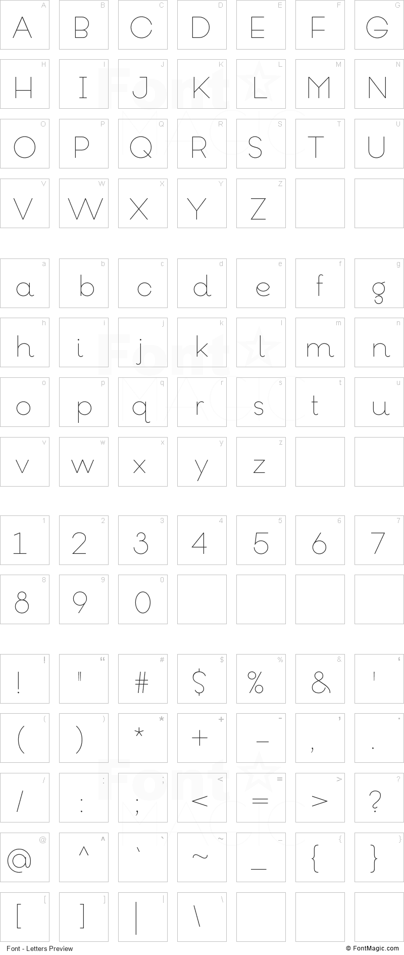 Goeslim Font - All Latters Preview Chart