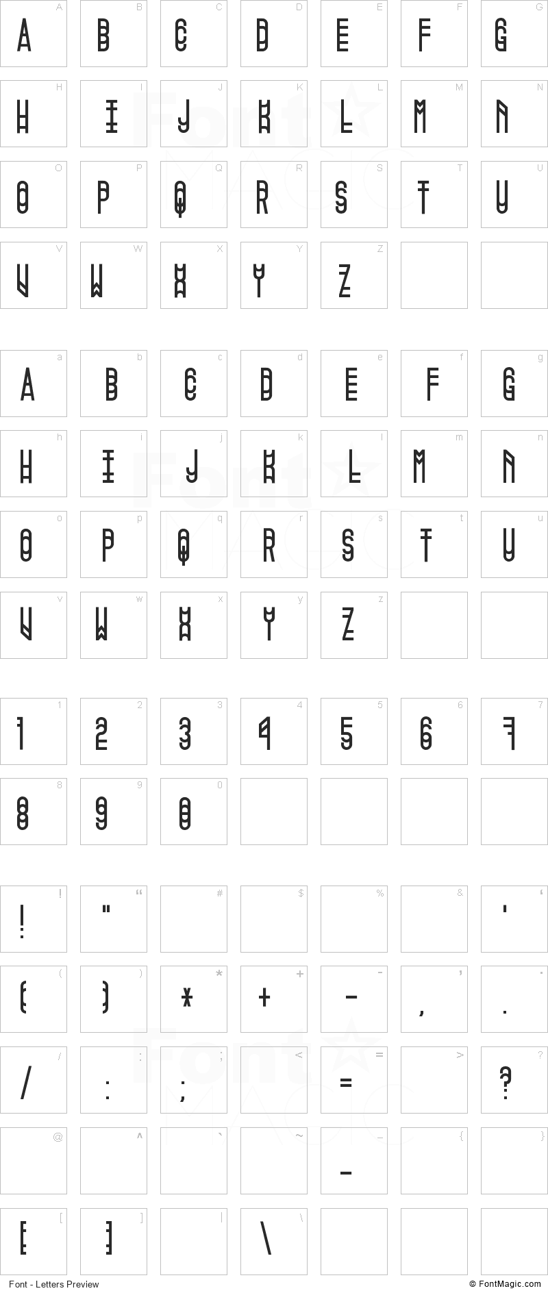 Pigopago Font - All Latters Preview Chart