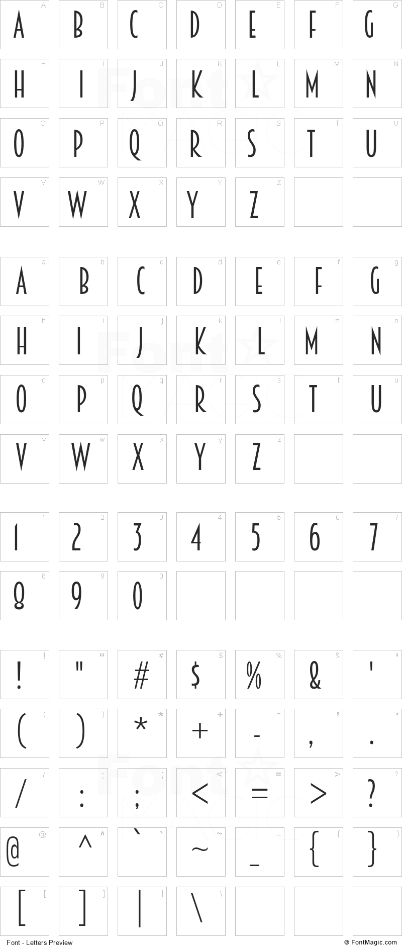 Breamcatcher Font - All Latters Preview Chart