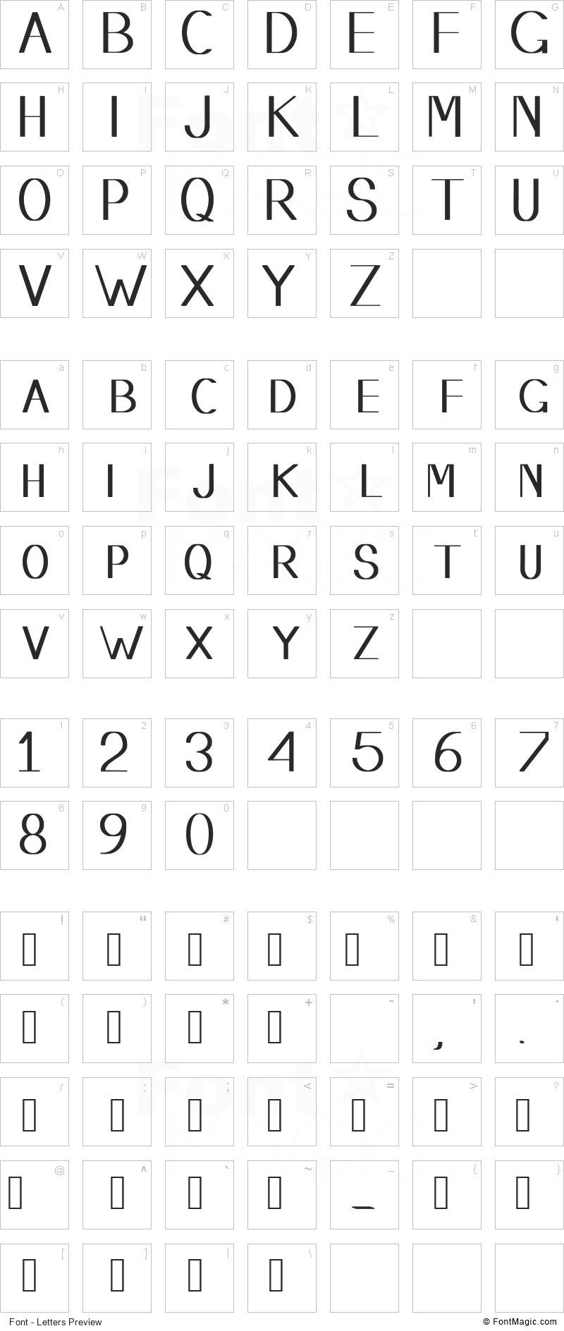 Stembase Font - All Latters Preview Chart