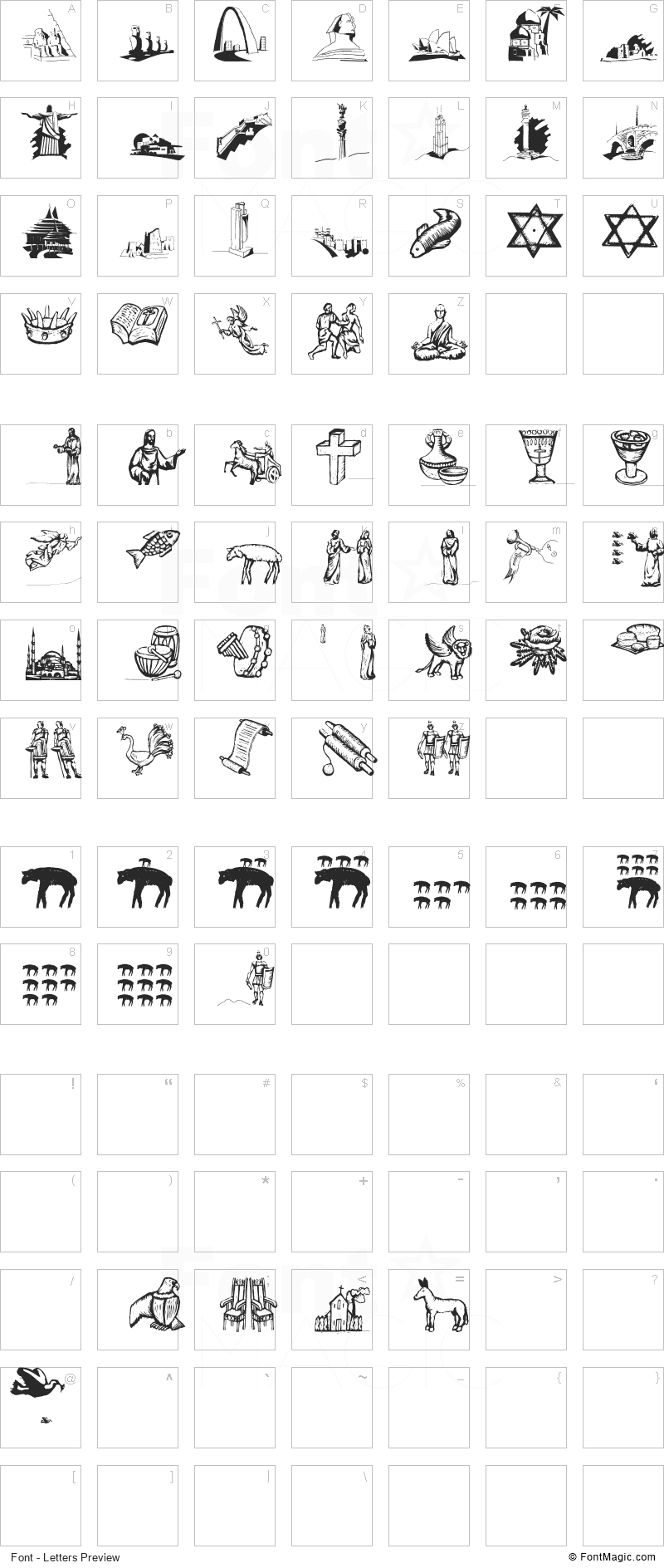 DenkMal Font - All Latters Preview Chart