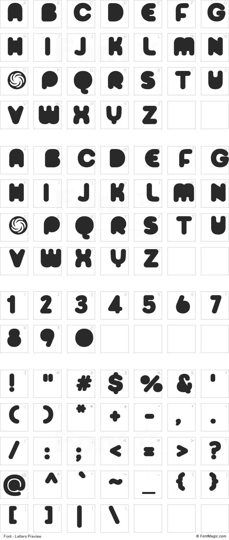 Sporedom Font - All Latters Preview Chart