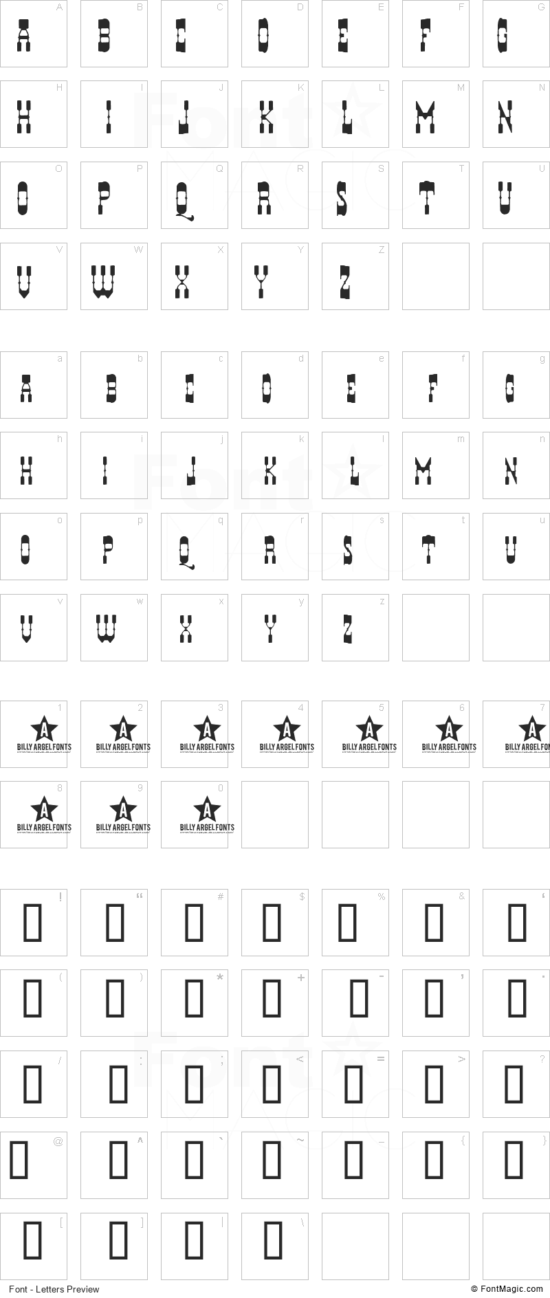 Hyerba Font - All Latters Preview Chart
