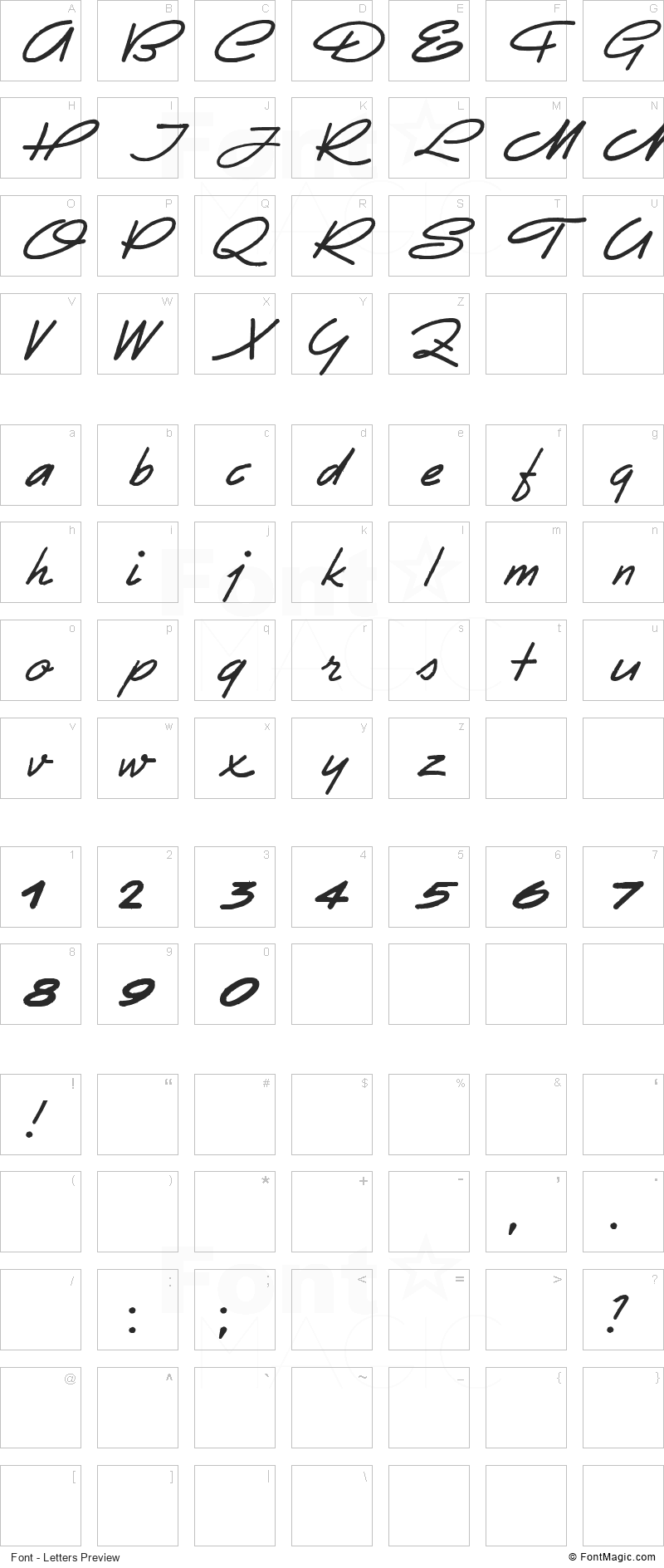 Eletroz Font - All Latters Preview Chart