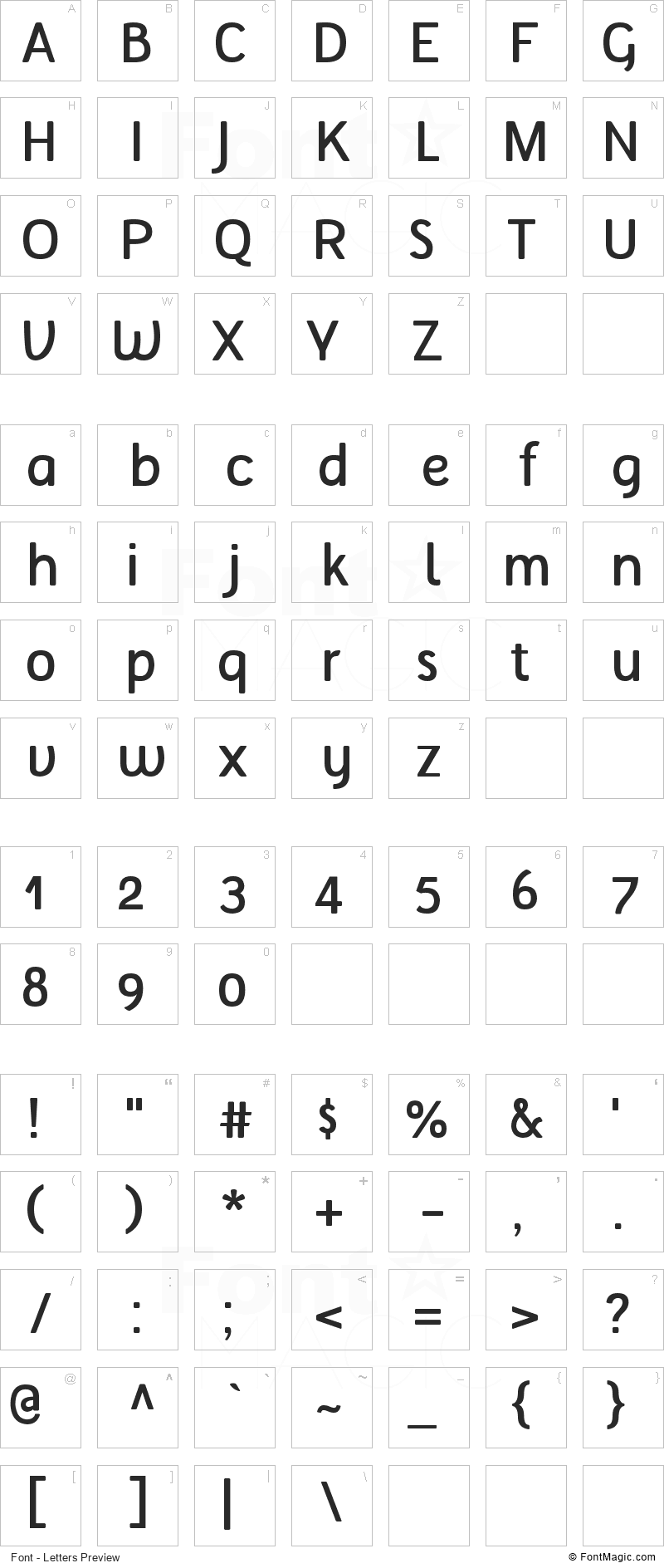 Tellural Font - All Latters Preview Chart