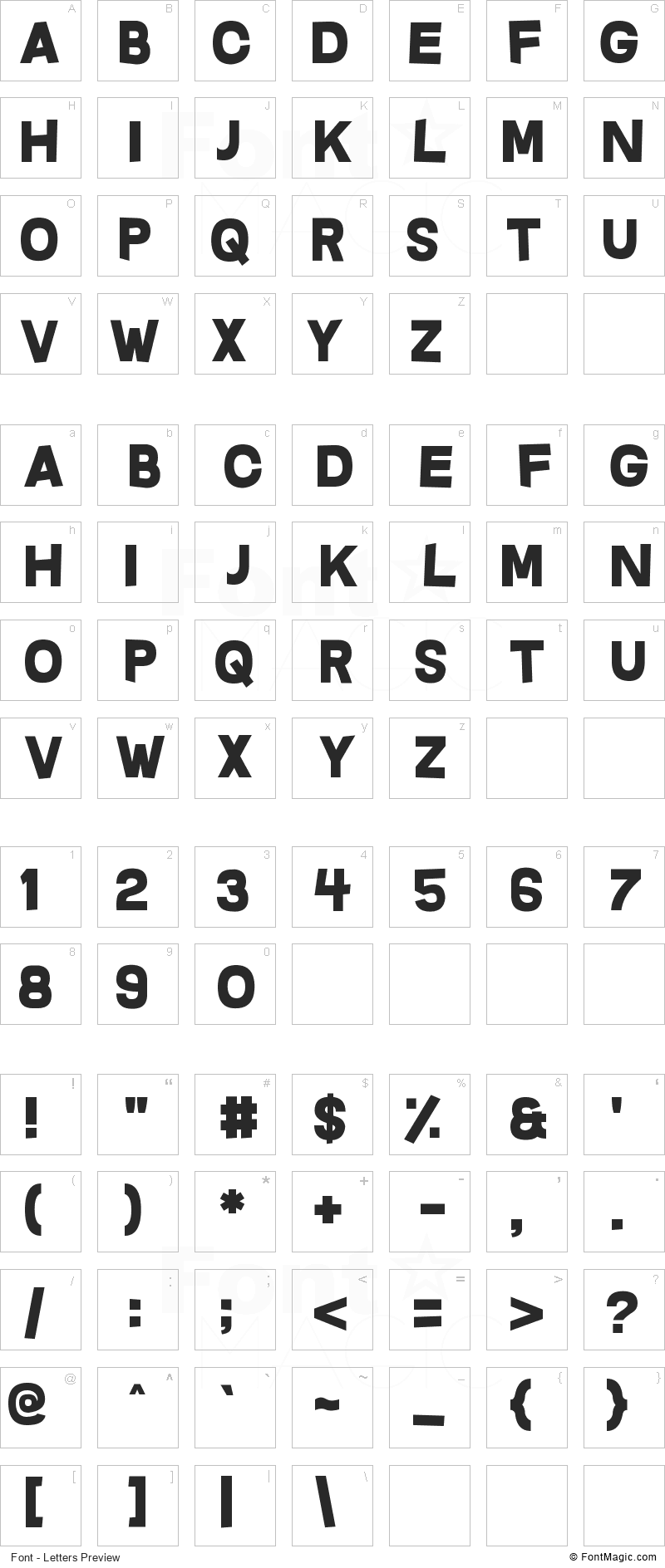 Questrian Font - All Latters Preview Chart