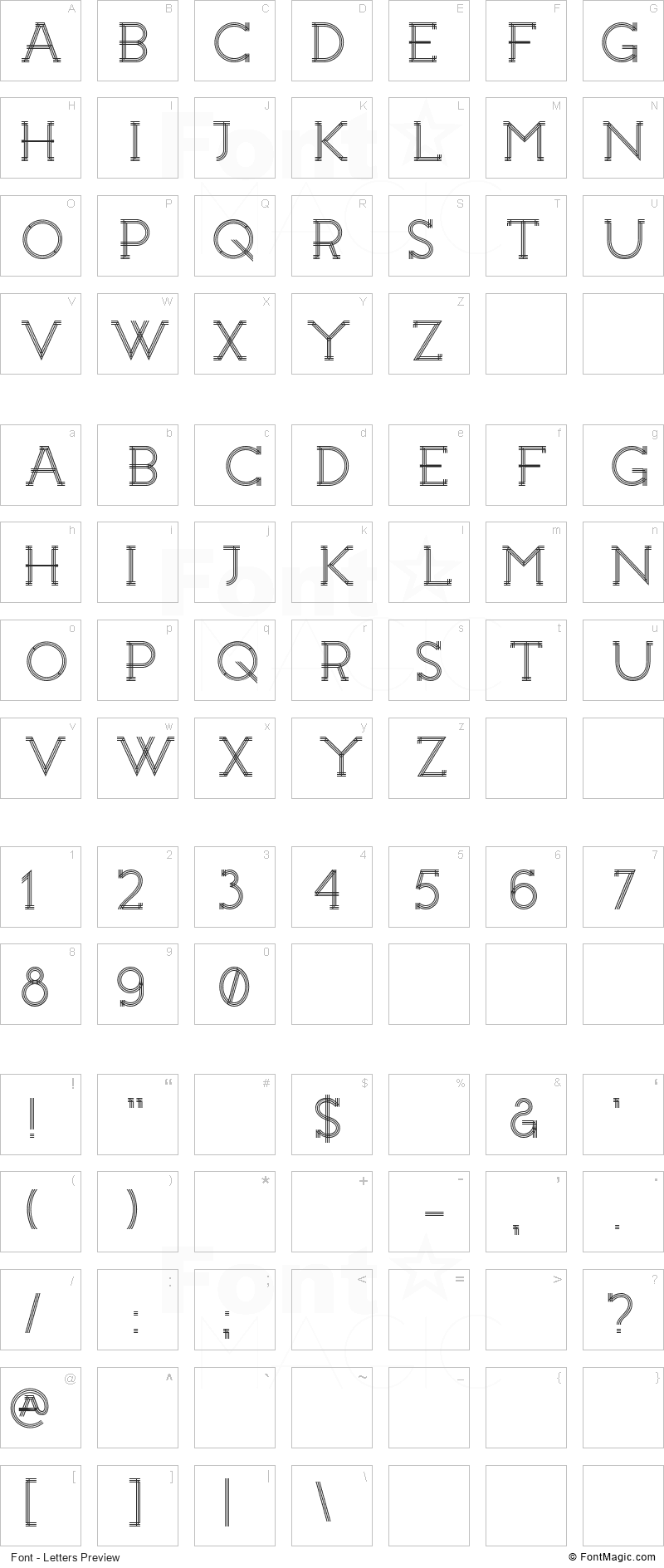 Constrocktion Font - All Latters Preview Chart
