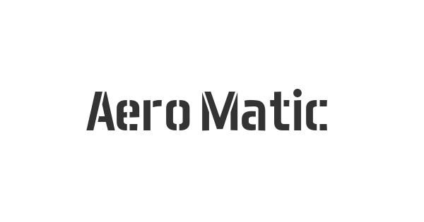Aero Matics Stencil font thumbnail