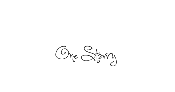 One Starry Night font thumbnail