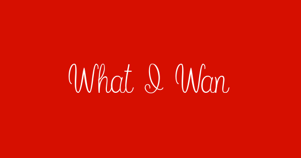 What I Want For Christmas font thumbnail